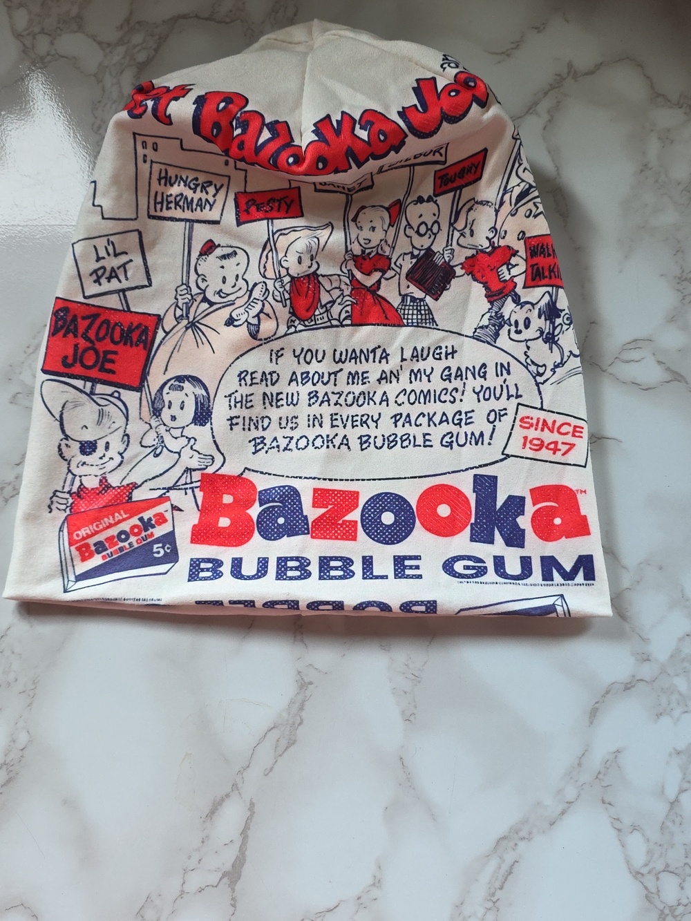 Bazooka Joe and His Gang Comic Print Skull Cap 2-Sided Beanie NEW